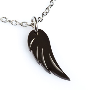 스틸 천사의 날개 목걸이 [블랙] - 스틸 포함
